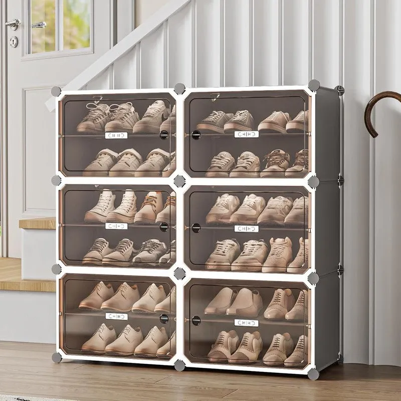 Footprint Grey Plastic & Metal Shoe Racks media 4