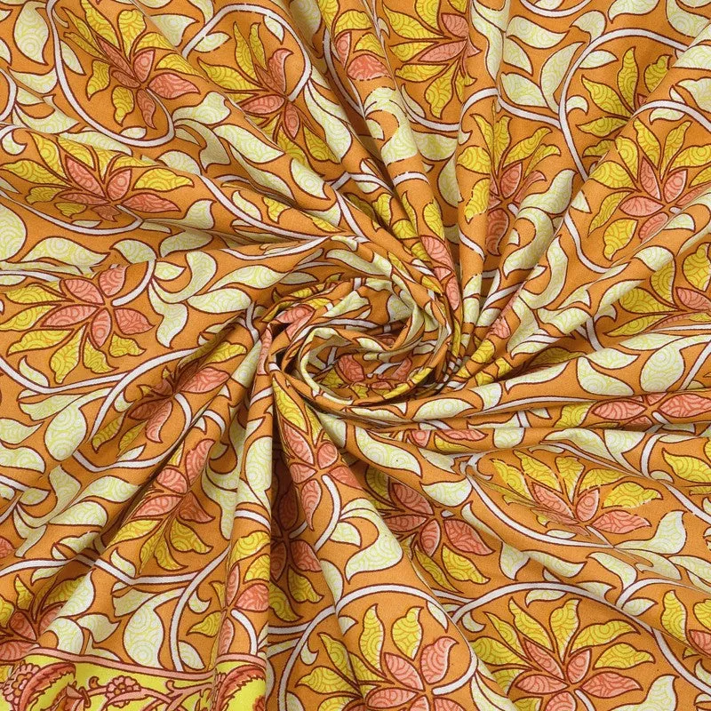 Auraus Cotton Bedsheet (Orange,Yellow) - 240 TC media 5