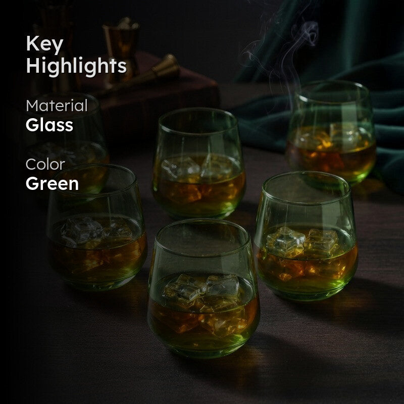 Evergreen Bohemia Crystal Red  Whiskey Glasses (400 mL) - Set of Six media 2