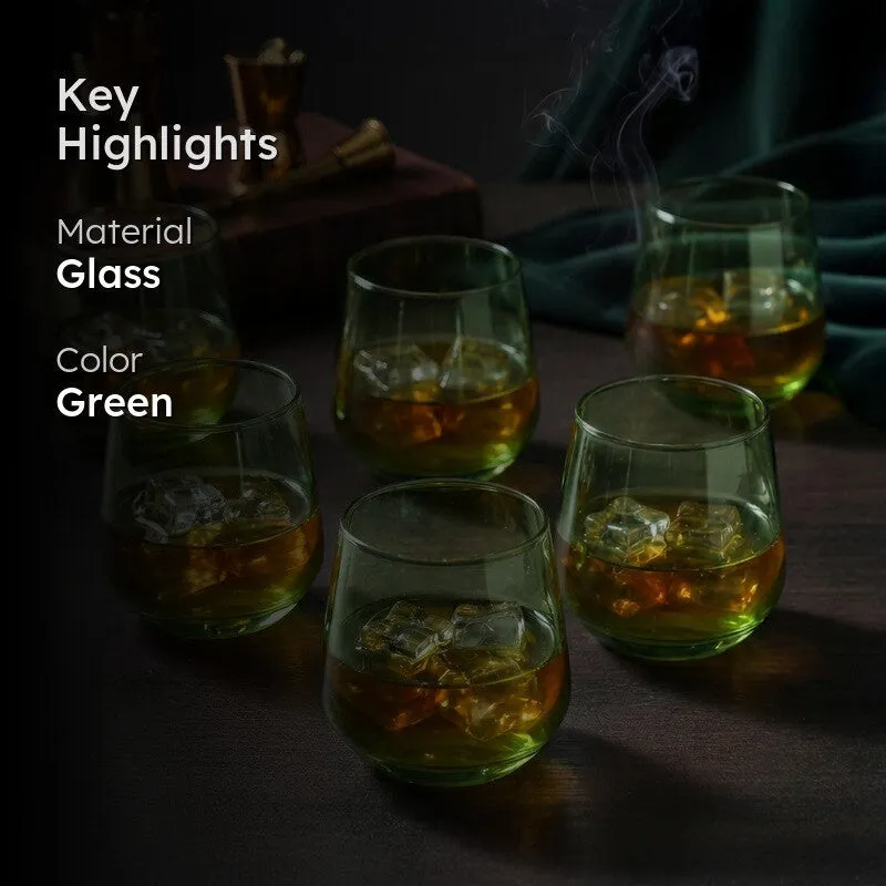 Evergreen Bohemia Crystal Red  Whiskey Glasses (400 mL) - Set of Six media 2