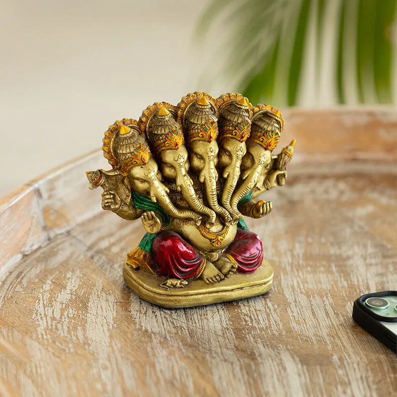 Panchmukha Ganapati Resin Idol media 1