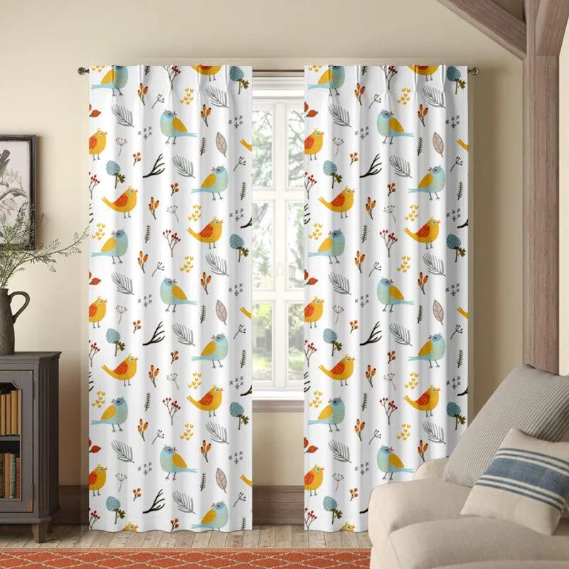 Bird Paradise Double Pinch Pleat Medium Width Curtain media 1