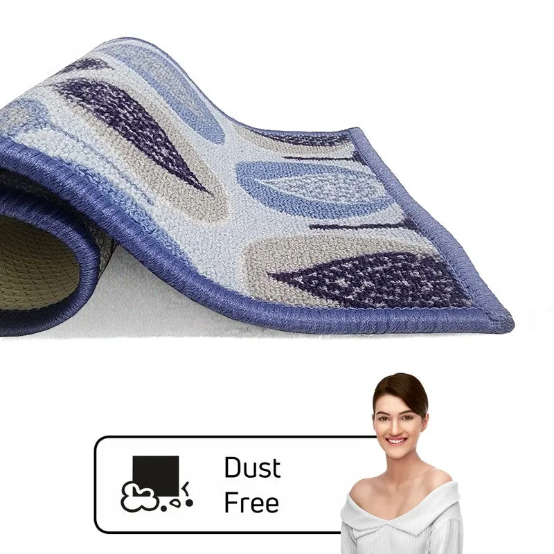 Faro Floral Nylon Door Mats - Grey,Blue media 5