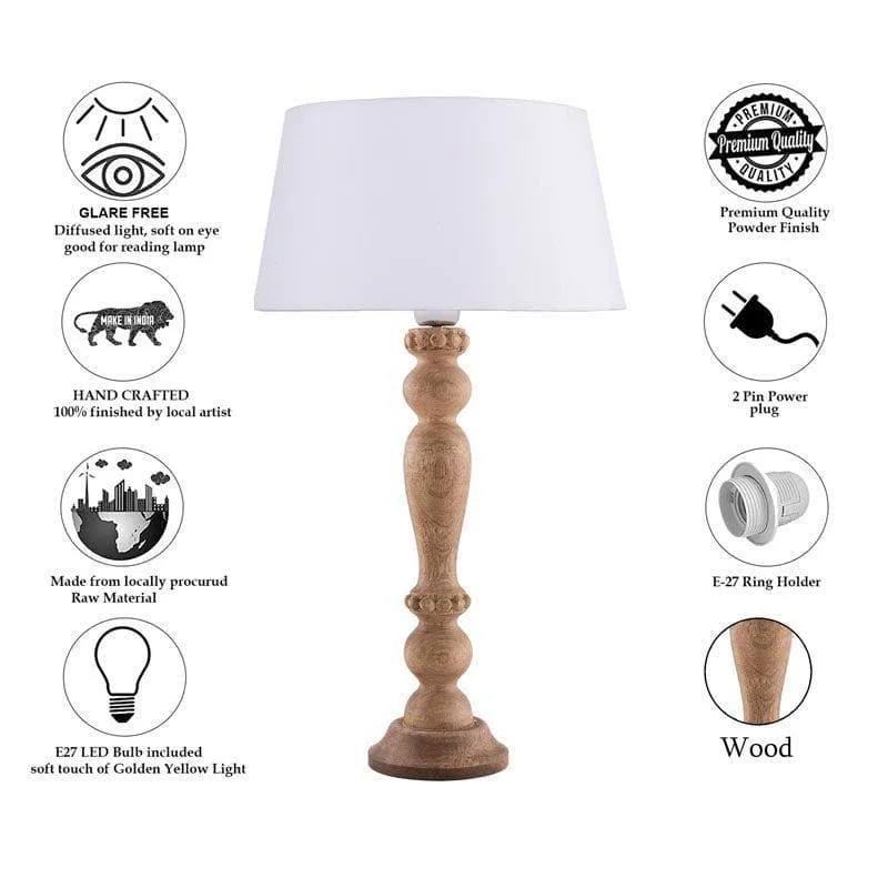 Serenity Shine Fabric Table Lamp - White,Brown media 6