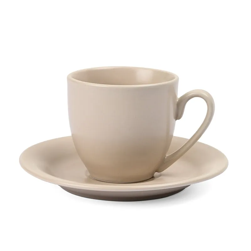 CozySip Porcelain Cup & Saucer (Ivory/200 mL Each) - Set of Six - 4
