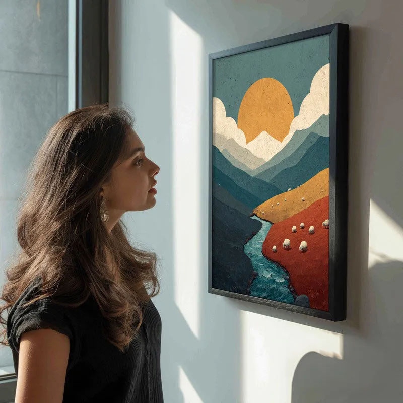 Suncrest Valley Canvas Wall Painting - Black Frame media 5