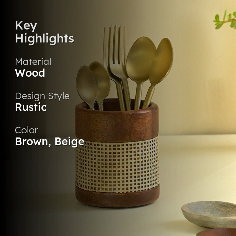 Kutora Wooden Cutlery Stand media 2