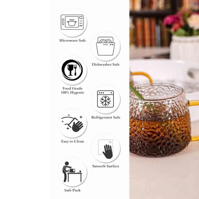 Ripplox Glass Tea Cup (440 mL Each) -  Set of Two media 5