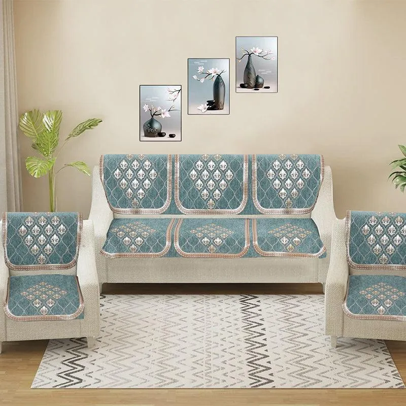 Nidha Sofa Cover (Turquoise) media 1