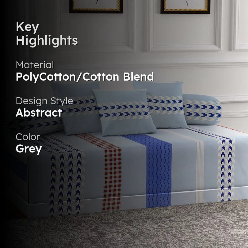 Blue Geometrica Diwan Set - Six Piece Set media 2