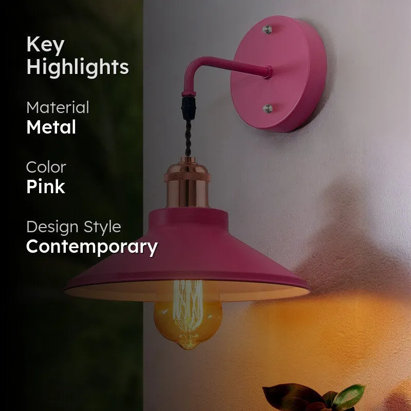 ZenithAura Multi-Choice Metal Wall Lamp - Pink media 2