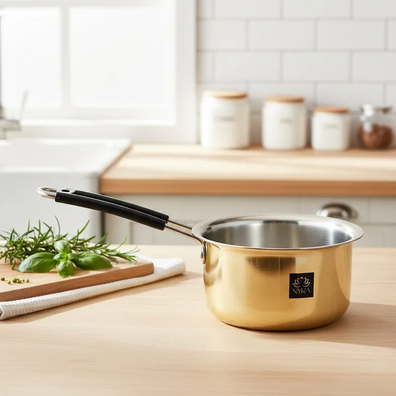 Dipora Brass Sauce Pan - 1800 ML media 1