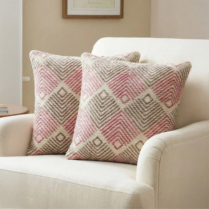 AngularAura Cushion Cover (Coral) - Set Of Two media 1