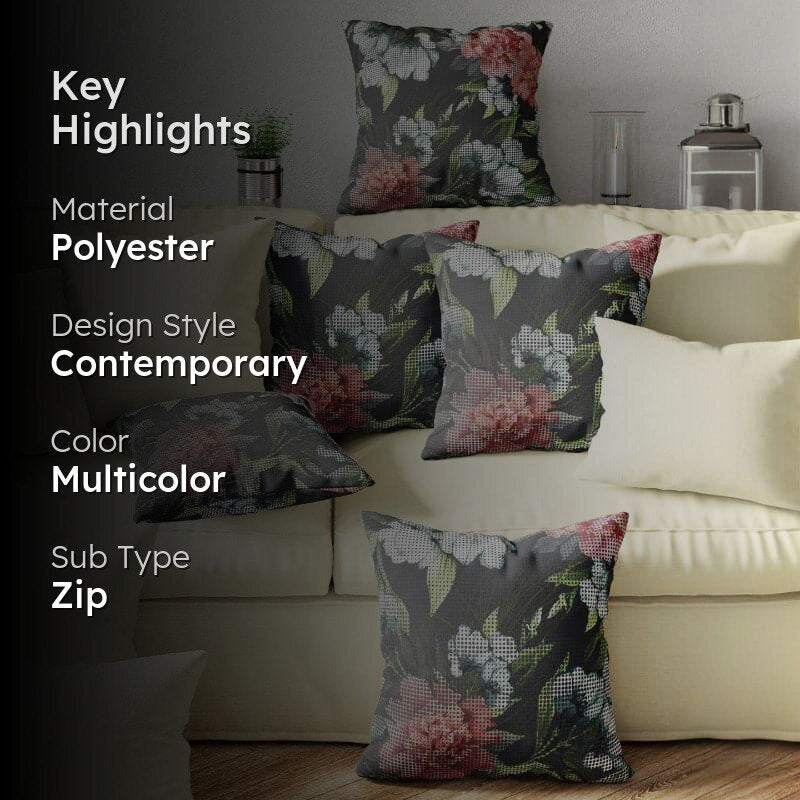 Crova Printed Cushion Cover - Set Of Five media 2