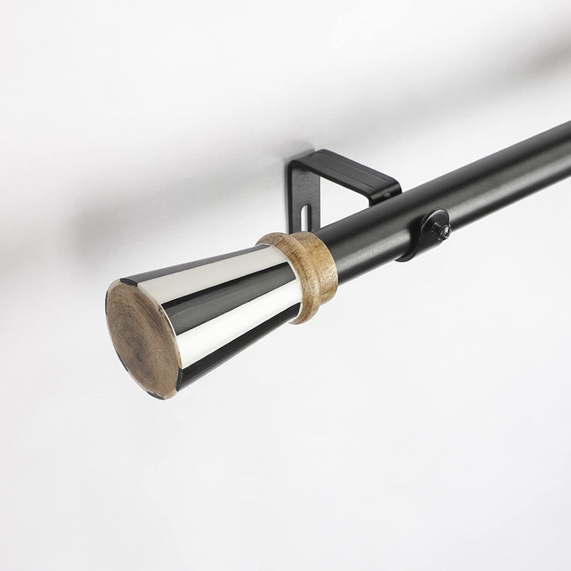 Stratos Extendable 1" Single Curtain Rod With Urn Finial & Brackets media 3