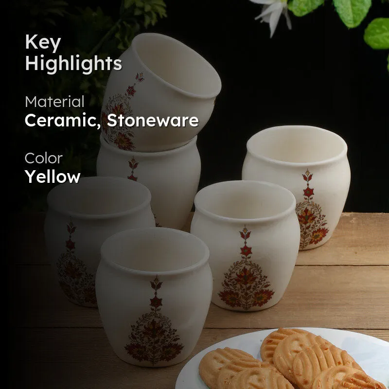 Gardenia Handcrafted Ceramic Kulhad (220 mL) - Set Of Six media 2