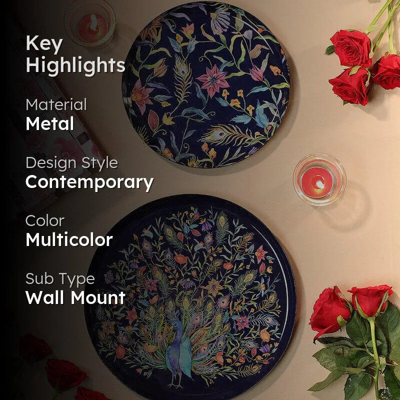 Mayurika Metal Wall Plates - Set Of Two media 2