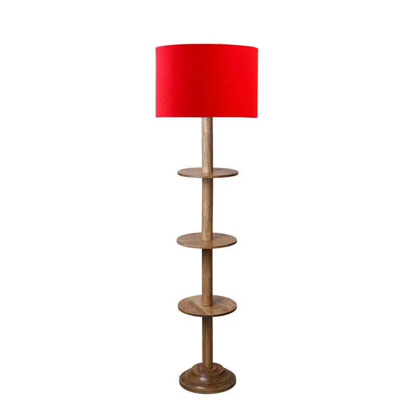LumiCrate Tower Wooden Floor Lamp - Red media 5