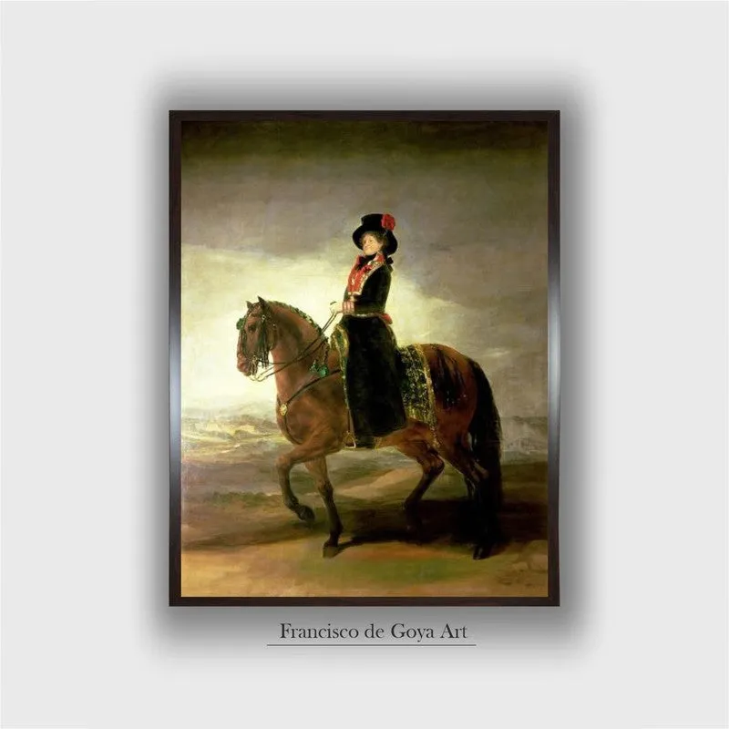 Framed equestrian portrait artwork shown front-facing with a soft shadow on white