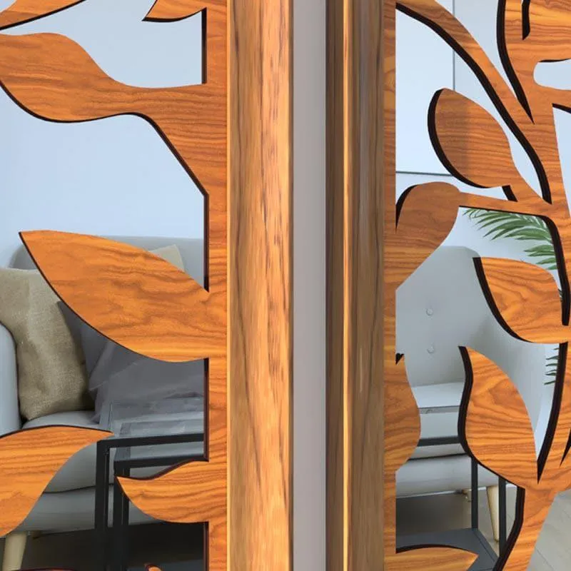Leafie Decorative MDF Wall Accent (Orange) - Set Of Three media 4