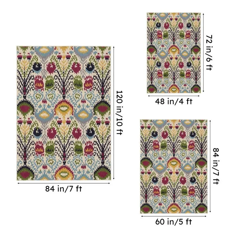 Saruman Hand Tufted Ethnic Wool & Nylon Carpet - Beige & Green media 15