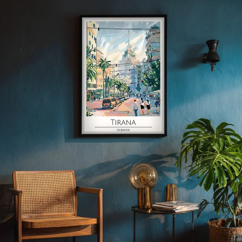 Vintage Tirana Framed Canvas Wall Painting media 4