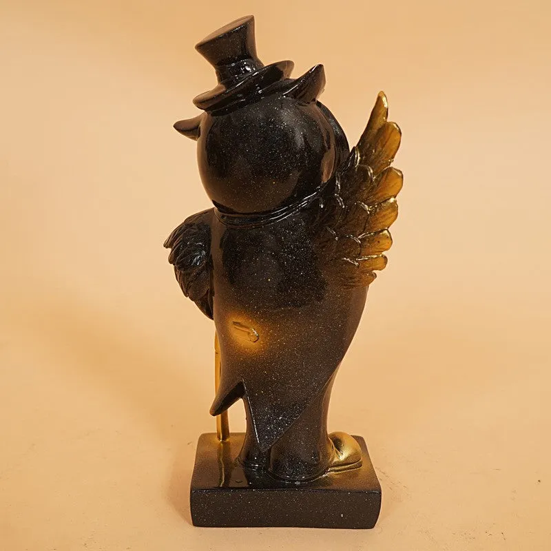 Charming Black Owl with Tray Decor media 7