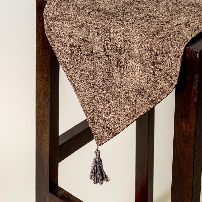 Stella Jacquard Table Runner - Brown - 4 Seater