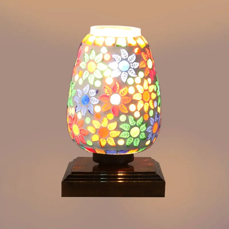 Levana Glass Table Lamp With Wooden Base - Multicolor media 8