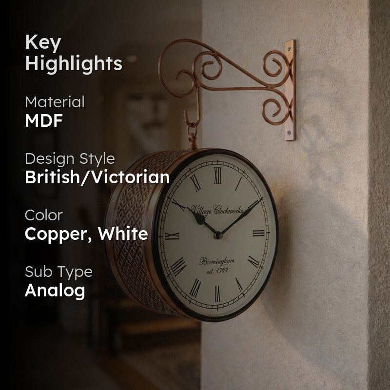 The Time Lord Wood Wall Clock - Copper media 2