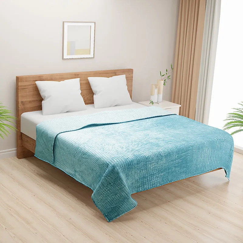 Swayam Seda Mink Blanket (Light Blue) - 240 GSM media 1