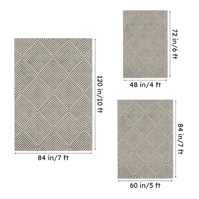 Medon Hand Tufted Geometric Wool & Nylon Carpet - Grey & Green media 15