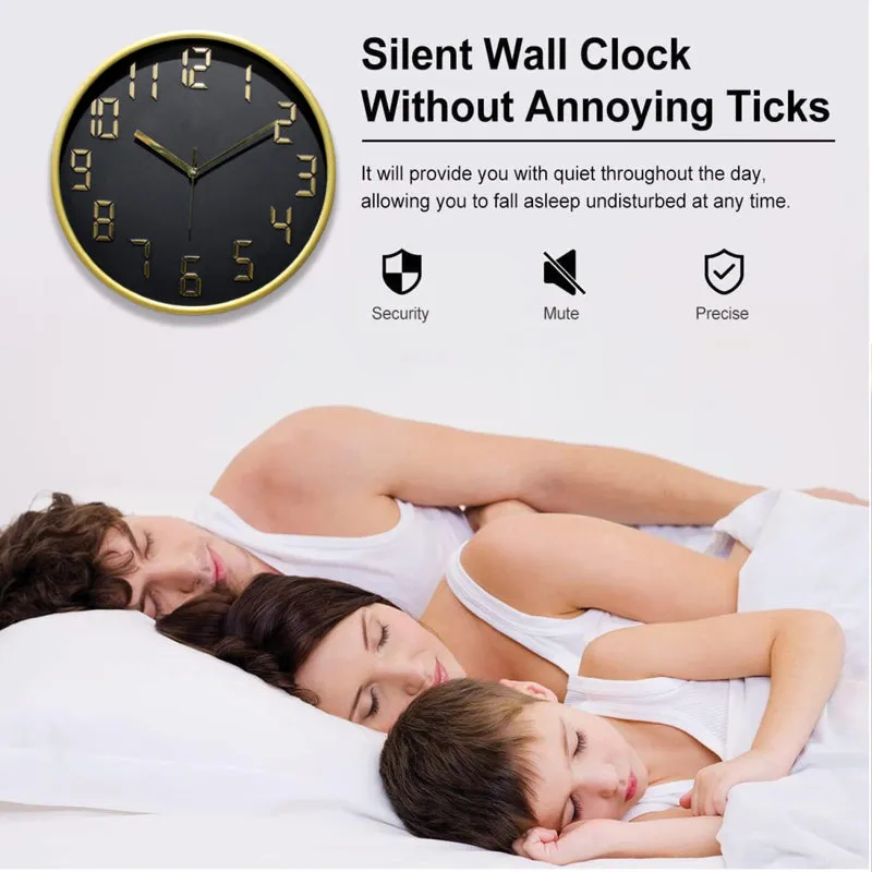 Centura Analog Wall Clock - Gold, Black media 8