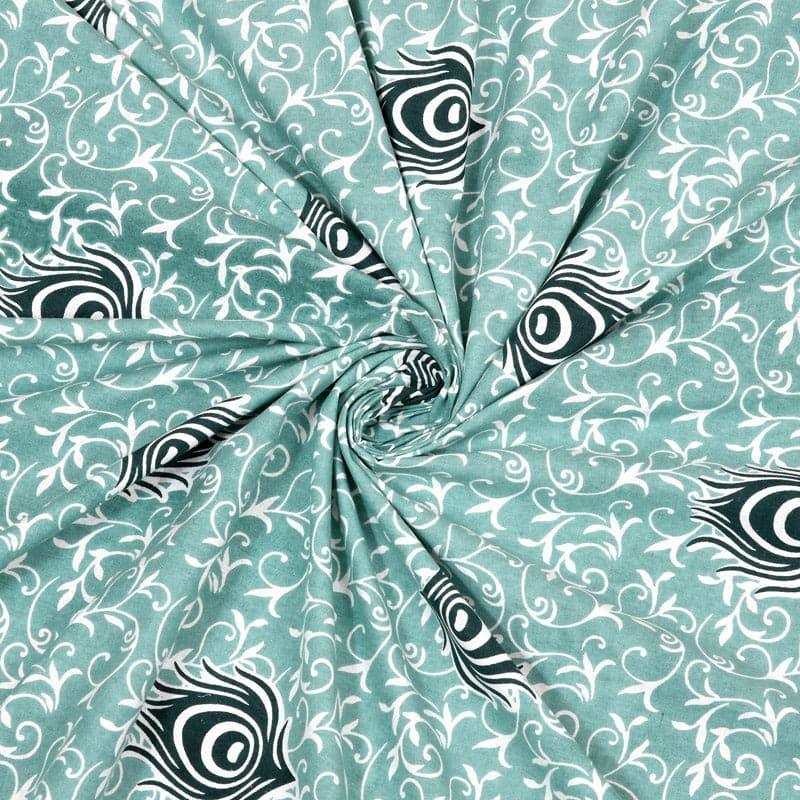 Harriet Printed Cotton Bedsheet (Green) - 180 TC media 5