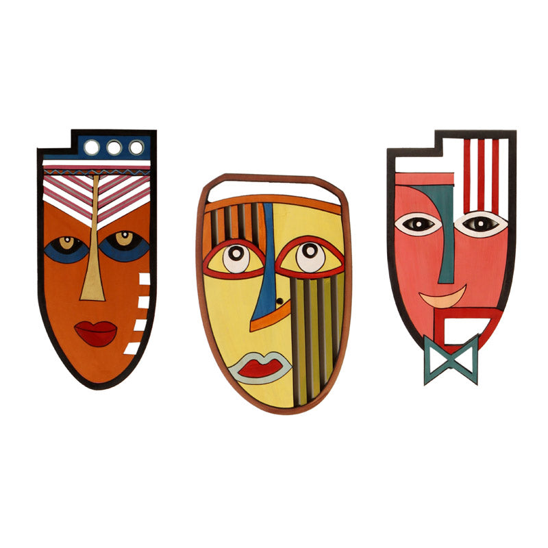 Kanika Mask Wooden Wall Accent - Set of Three media 3