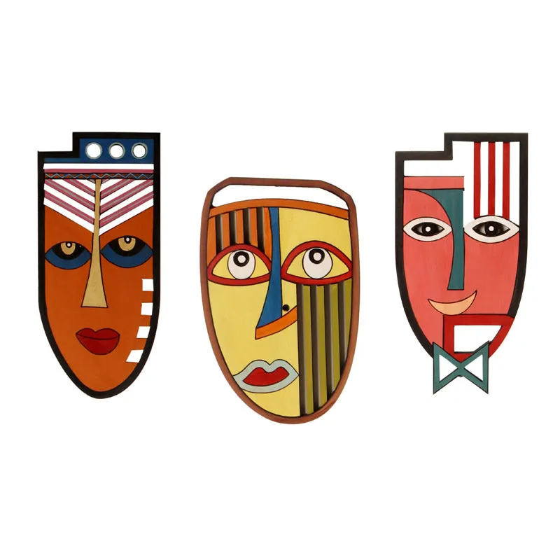 Kanika Mask Wooden Wall Accent - Set of Three media 3
