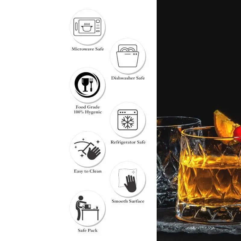Pasabahce Foliage Old Fashioned Glasses (300 mL Each) - Set Of Four media 5