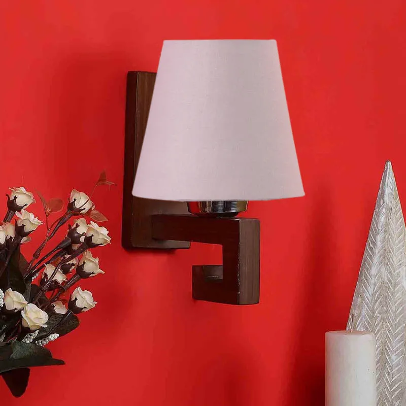 Roz Conical Wooden Wall Lamp media 3