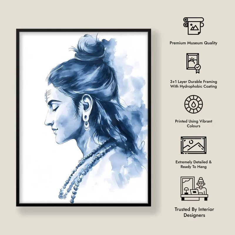 Moksha Shiva Spiritual Archival Paper Wall Painting With Frame - Black media 8