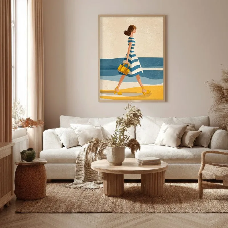 Seabreeze Canvas Wall Painting - Brown Frame media 5