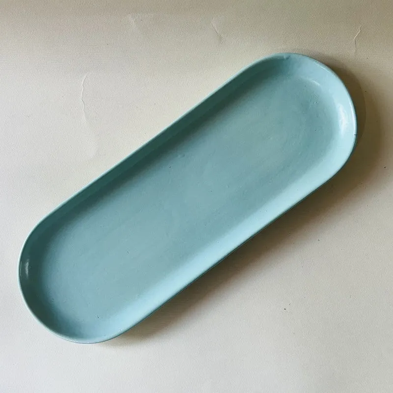 Oval Ceramic Platter - Green media 4