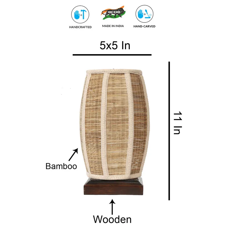 Dholak Bamboo Table Lamp - Brown media 7