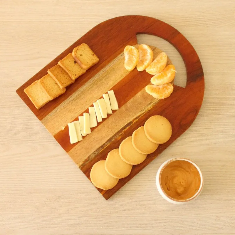 GoldenAura Dine Wood Platter media 1
