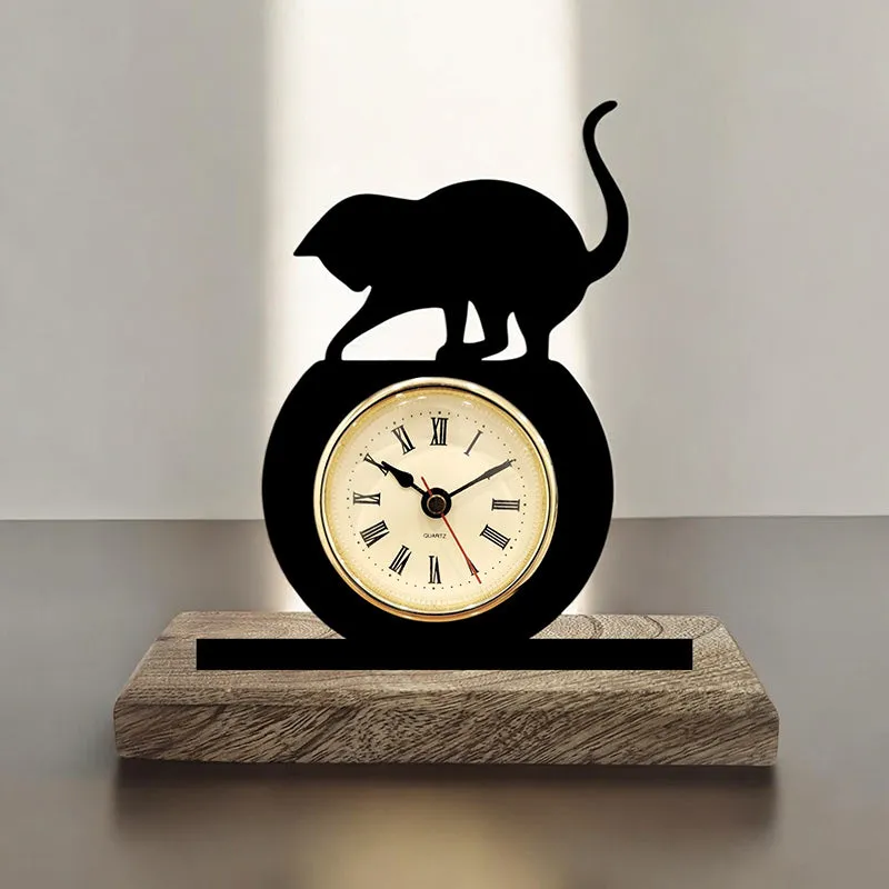Cat's Play Analog Table Clock media 1