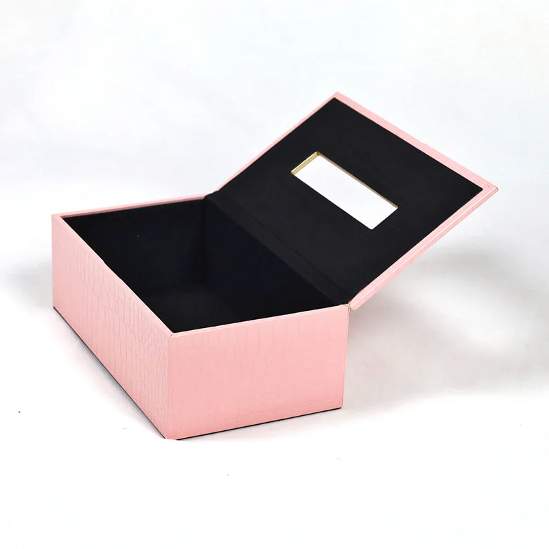 Elvan Faux Leather Tissue Holder - Pink media 8