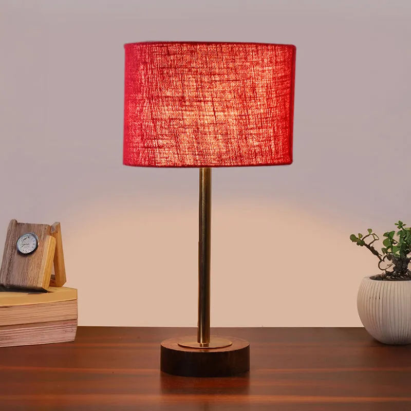 Sienna I Rodin Wooden Table Lamp - Maroon,Gold,Brown media 2
