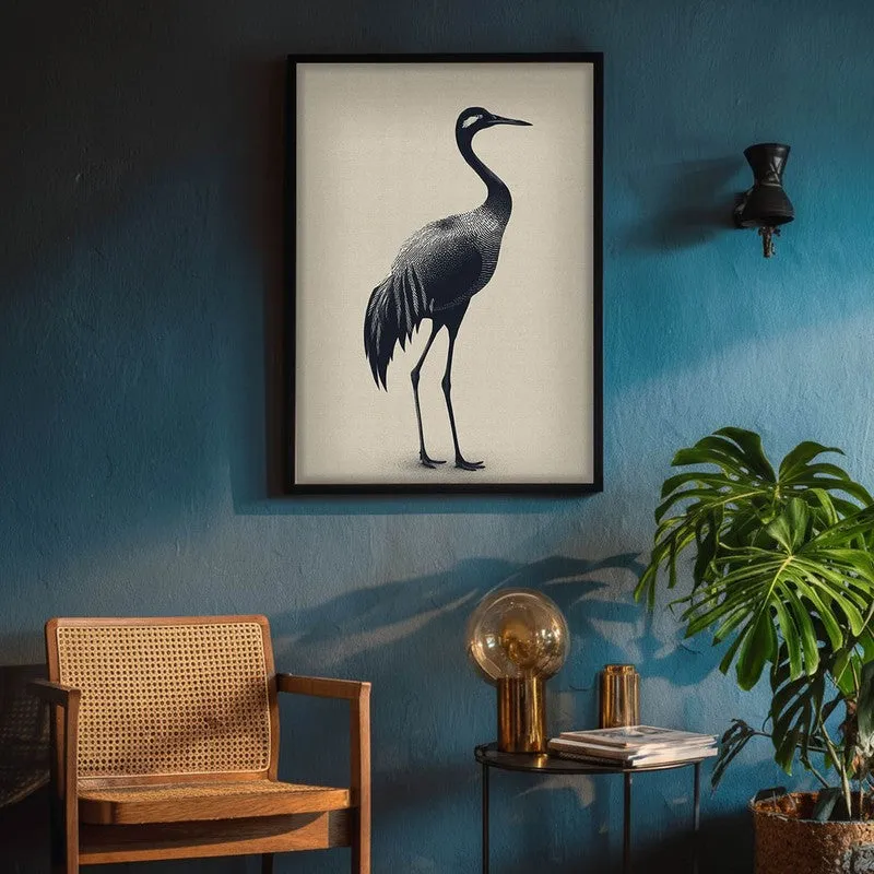 Graceful Crane Canvas Wall Painting With Black Frame media 9