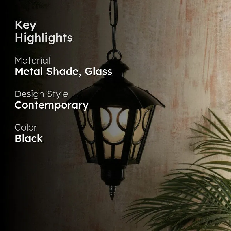 Roma Metal Lantern Ceiling Lamp - Black media 2