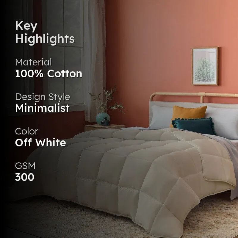 Selora Solid Comforter (Off-White) 300 GSM media 2