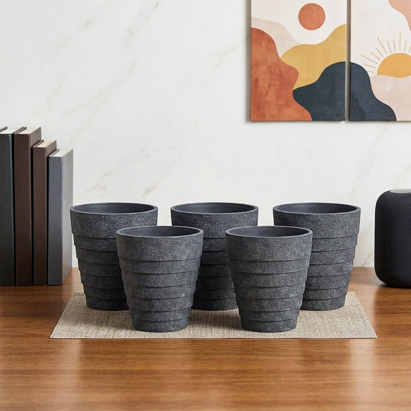 Velora Planters (Grey) - Set Of Five